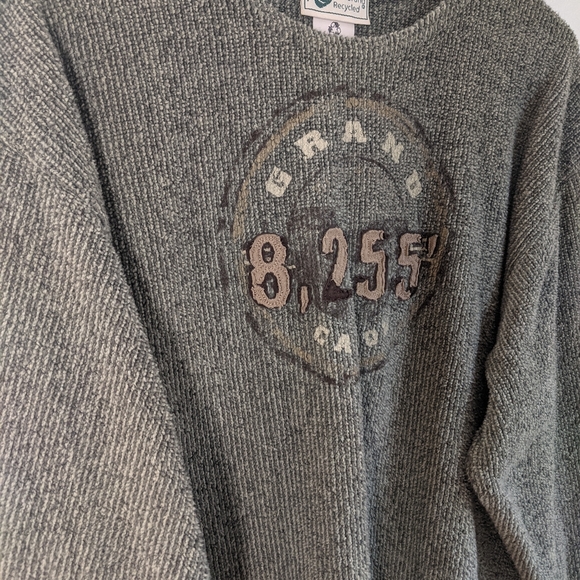 Early 2000s Grunge Outdoor Grand Canyon Logo Oversized Soft Ribbed Sweater - Picture 5 of 8